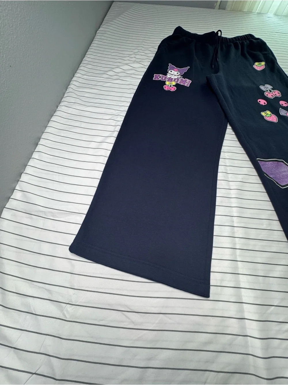 Women’s Black Kuromi Graphic Pants - Cute Character(.new no tag )